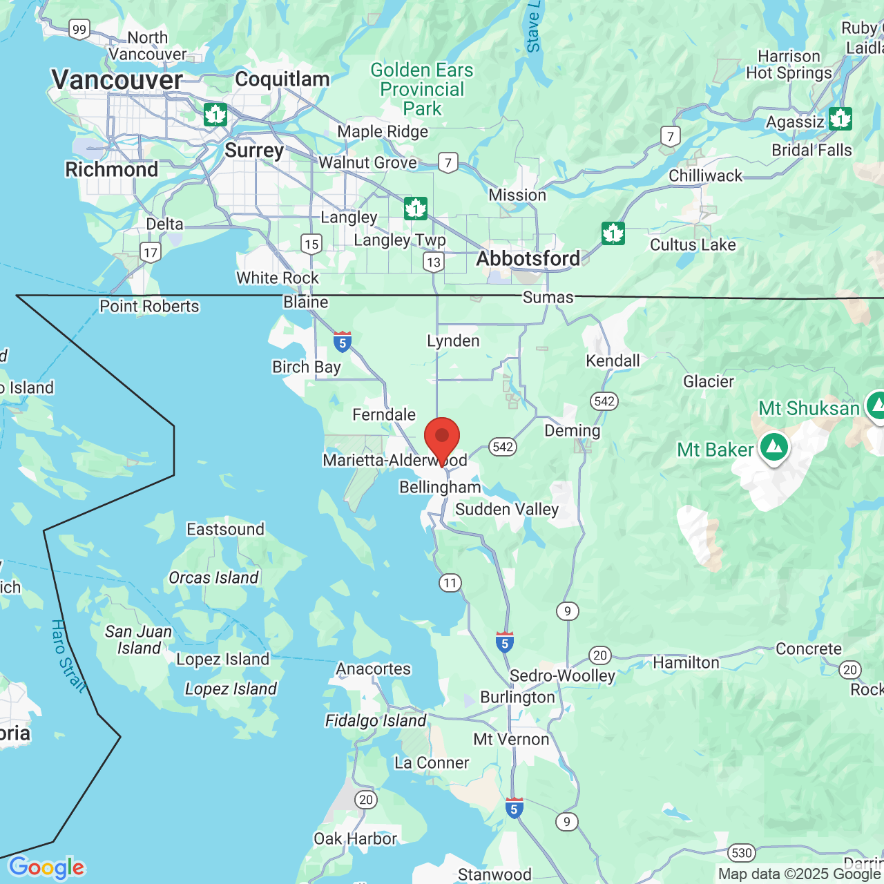 Google map image of our location in 2500 Squalicum Pkwy Bellingham, WA