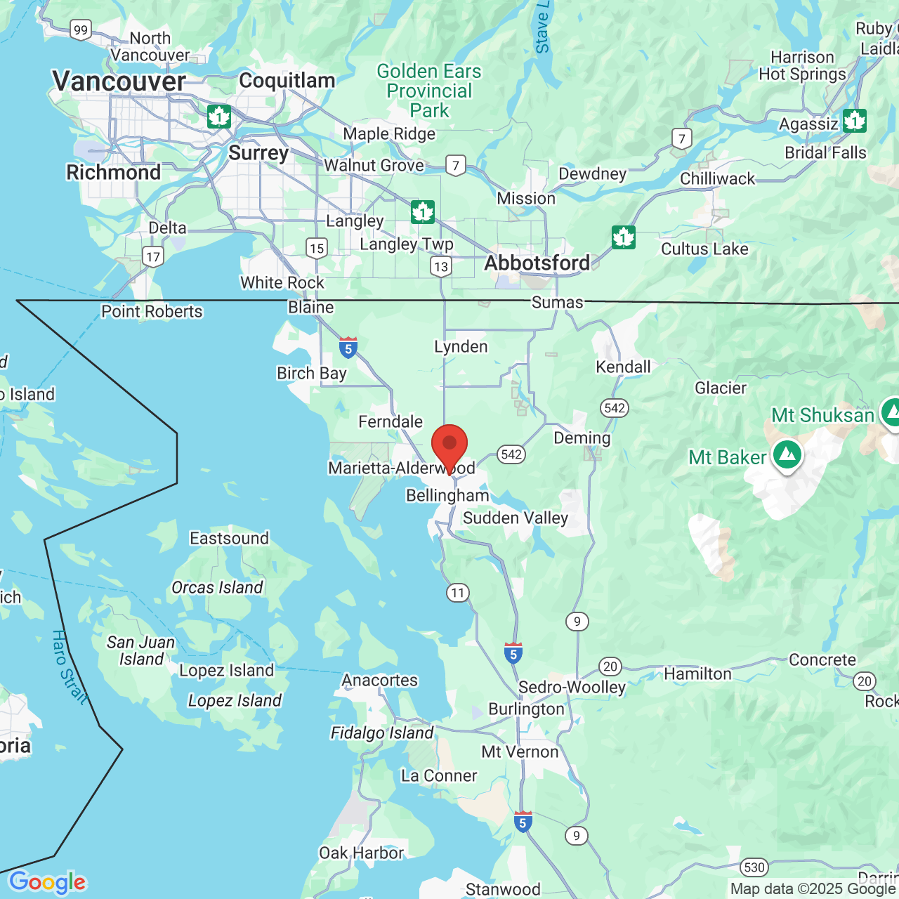 Google map image of our location in 2500 Squalicum Pkwy Bellingham, WA