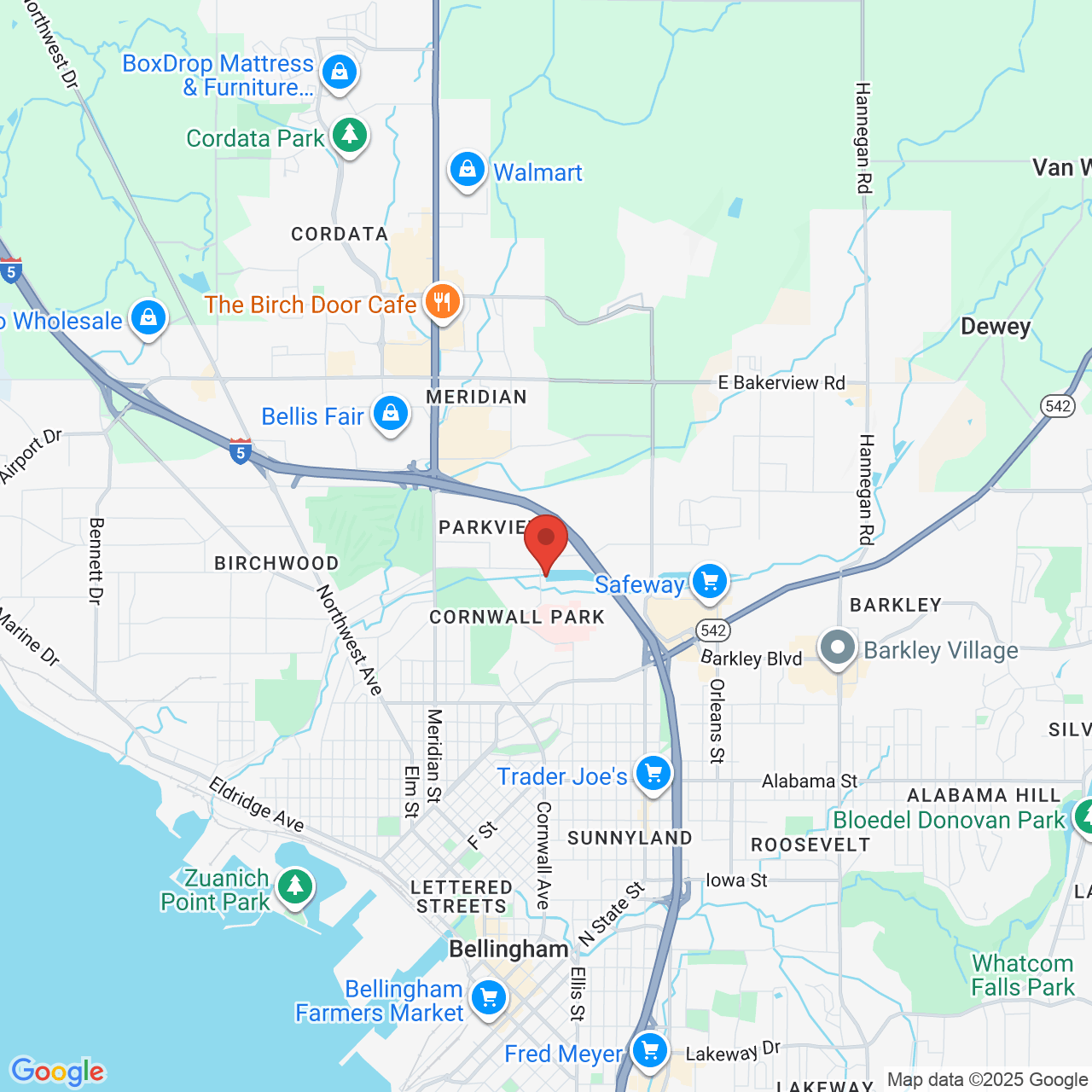 Google map image of our location in 2500 Squalicum Pkwy Bellingham, WA